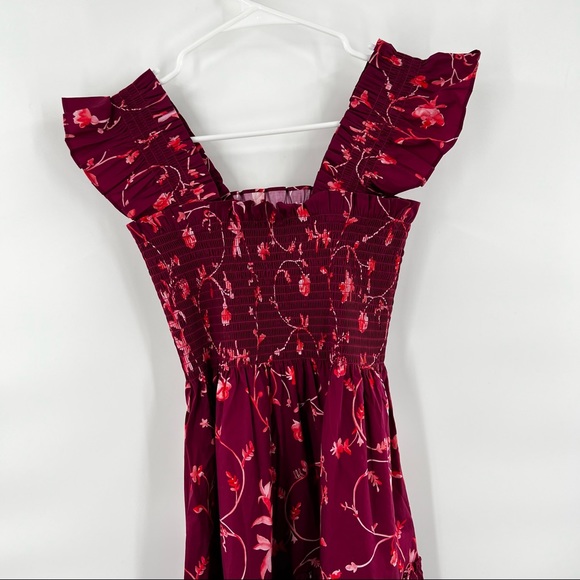 NWT HILL HOUSE Ellie Nap Dress Burgundy Botanical - Picture 8 of 15